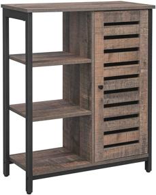 img 4 attached to 🏬 VASAGLE LOWELL Storage Cabinet: Multipurpose Cupboard with 3 Open Shelves and Closed Compartments for Kitchen, Living Room, and Bedroom - Industrial Design in Cool Rustic Brown and Black (ULSC74BA)