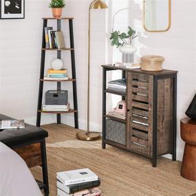 img 1 attached to 🏬 VASAGLE LOWELL Storage Cabinet: Multipurpose Cupboard with 3 Open Shelves and Closed Compartments for Kitchen, Living Room, and Bedroom - Industrial Design in Cool Rustic Brown and Black (ULSC74BA)