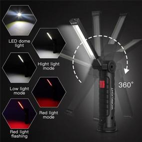 img 1 attached to Flashlights Magnetic 360°Rotate Rechargeable Emergency Safety & Security