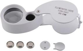 img 1 attached to 💎 NYKKOLA 40X Illuminated Jewelers Eye Loupe Magnifier: Explore Gems, Jewelry, Rocks, Stamps, Coins, Watches, and More with Bright LED Light!