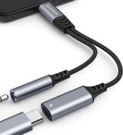🎧 usb c к 3,5 мм аудиоадаптеру: sniokco 2-в-1 адаптер для наушников с быстрой зарядкой pd 60 вт, чипом hi-fi dac - совместим с sam,sung s21 s20, note 20 g,oogle p,ixel 5/4/3xl логотип