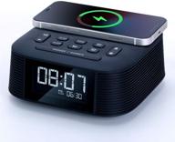 🔌 【enhanced edition】 homtime wireless charger alarm clock radio | bluetooth speaker, 10w fast charging, dual alarms, usb port, sleep timer, lcd display with dimmer | ideal for bedrooms (black) logo