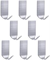 waterproof adhesive hooks, stainless steel strong wall hanger for coats, robes, towels, keys, bags, and christmas lights - ideal for home, kitchen, bathroom, and office - pack of 8 logo