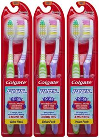 img 4 attached to 🦷 Enhance Your Oral Care with Colgate Plus Soft Toothbrushes and Tongue Cleaner - 6 Count"