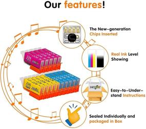 img 1 attached to 🖨️ Замена струйного картриджа Doreink CLI-226 совместима с принтерами Canon PIXMA - IP4820 IP4920 IX6520 MG5120 MG6120 MG8120 MG8220 MX882 MX892 MG8120B MG5220 MG6200 (набор из 5 циановых, 5 желтых, 5 пурпурных)