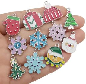 img 2 attached to ❄️ Set of 22 Silver Enamel Christmas Snowflake Charms for DIY Jewelry Making: Necklaces, Bracelets, Earrings, and Christmas Clothing, Sewing, and Bag Decoration Charms (M538-22pcs)