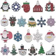 ❄️ set of 22 silver enamel christmas snowflake charms for diy jewelry making: necklaces, bracelets, earrings, and christmas clothing, sewing, and bag decoration charms (m538-22pcs) logo