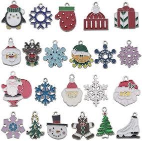 img 4 attached to ❄️ Set of 22 Silver Enamel Christmas Snowflake Charms for DIY Jewelry Making: Necklaces, Bracelets, Earrings, and Christmas Clothing, Sewing, and Bag Decoration Charms (M538-22pcs)