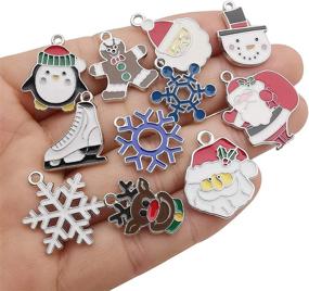 img 1 attached to ❄️ Set of 22 Silver Enamel Christmas Snowflake Charms for DIY Jewelry Making: Necklaces, Bracelets, Earrings, and Christmas Clothing, Sewing, and Bag Decoration Charms (M538-22pcs)