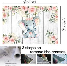 img 1 attached to 🐘 Adorable Sweet Royal Girl Elephant Baby Shower Party Backdrop - Perfect for Cute Baby Peanut Banners, Photo Booth Decor, Cake Table Poster, and Floral Wall Decorations - 7x5ft