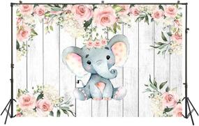 img 4 attached to 🐘 Adorable Sweet Royal Girl Elephant Baby Shower Party Backdrop - Perfect for Cute Baby Peanut Banners, Photo Booth Decor, Cake Table Poster, and Floral Wall Decorations - 7x5ft