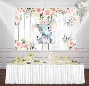 img 2 attached to 🐘 Adorable Sweet Royal Girl Elephant Baby Shower Party Backdrop - Perfect for Cute Baby Peanut Banners, Photo Booth Decor, Cake Table Poster, and Floral Wall Decorations - 7x5ft