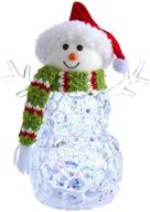 🎅 kurt s. adler 9.45-inch battery-operated multi-color light-up snowman table piece logo