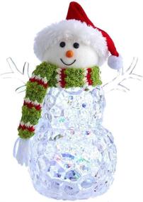 img 4 attached to 🎅 Kurt S. Adler 9.45-Inch Battery-Operated Multi-Color Light-Up Snowman Table Piece