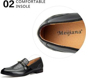img 2 attached to MEIJIANA Classic Leather Wedding Loafers Men's Shoes for Loafers & Slip-Ons