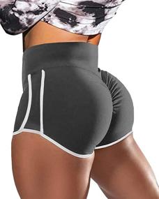 img 3 attached to 🍑 Gafeng Women's High Waist Scrunch Butt Shorts for Enhanced Booty Lift – Ruched Workout Yoga Running Short Leggings