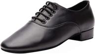 👞 gogodance professional lace-up black leather men's/boys latin salsa tango ballroom modern dance shoes logo