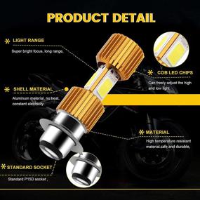 img 2 attached to Enhance Motorcycle Safety with EverBrightt P15D White LED Headlights - 3 COB 18W Bulbs for High Low Beam (Pack of 2)