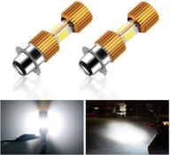 enhance motorcycle safety with everbrightt p15d white led headlights - 3 cob 18w bulbs for high low beam (pack of 2) logo