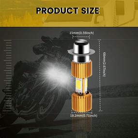 img 1 attached to Enhance Motorcycle Safety with EverBrightt P15D White LED Headlights - 3 COB 18W Bulbs for High Low Beam (Pack of 2)