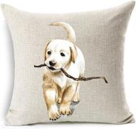 🐶 cotton linen funny pet dogs labrador golden retriever throw pillow covers - cute and decorative cushion for sofa, bedroom and living room логотип