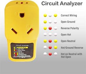 img 2 attached to 🔌 30 Amp RV Surge Protector - Hapfish Male to Female RV Surge Protector, Circuit Analyzer Adapter with LED Indicator Light - Ideal Travel Trailer Accessories for Camper (Yellow)