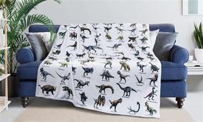 img 3 attached to Cozy Flannel Dinosaur Blanket - Perfect Funny Gift for Boys & Teens Who Love Jurassic Dinosaurs! - Soft & Plush Sofa Bed Throw - 50X60 Inch Size