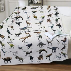 img 4 attached to Cozy Flannel Dinosaur Blanket - Perfect Funny Gift for Boys & Teens Who Love Jurassic Dinosaurs! - Soft & Plush Sofa Bed Throw - 50X60 Inch Size