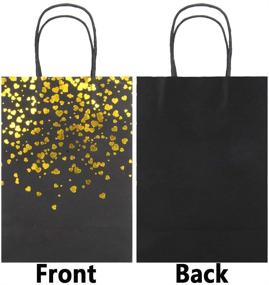 img 1 attached to 24-Piece Black Gold Gift Bags Kraft Paper Party Favor Bags with Handles for Birthday Wedding Celebrations (8.3 x 5.9 x 3.2 Inches) by XP-Art