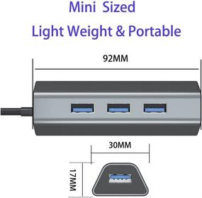 img 2 attached to 🔌 MEANHIGH USB 3.0Hub 4-Port Micro USB Splitter: Ultra-Slim Data Hub for Laptop, Macbook, Surface Pro & More