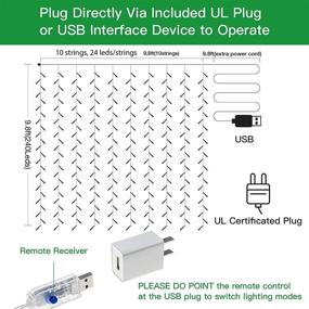img 1 attached to Ollny 240 LED Christmas Curtain Lights 9.8ftx9.8ft, Color Changing 16 Multicolor &amp;4 Remote Modes, Twinkle Fairy String Light for Wedding Party Bedroom Wall Window Home Backdrop, Outdoor Indoor Wall Decor