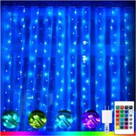 ollny 240 led christmas curtain lights 9.8ftx9.8ft, color changing 16 multicolor &amp;4 remote modes, twinkle fairy string light for wedding party bedroom wall window home backdrop, outdoor indoor wall decor логотип