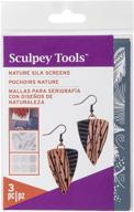 🎨 enhance your diy crafts with sculpey tools silk screen nature: a reusable 3 piece set for polymer clay, jewelry making, and mixed media crafts - ideal for all skill levels logo