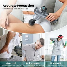 img 3 attached to 💆 GOBEES Deep Tissue Percussion Massage Gun for Back & Neck, Grey