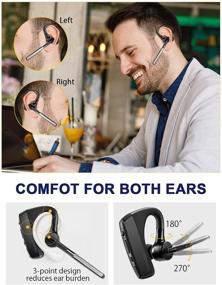 img 2 attached to 🎧 High-Tech Bluetooth Headset V5.1: Pro Noise Cancelling, CVC8.0 Dual Mic, 240 Hrs Standby - Optimized for Cell Phone iPhone Business/Workout/Driving