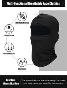 img 2 attached to SATINIOR 9-Piece Balaclava Full Face Cover with UV Protection, Breathable Hood for Summer Outdoor Use - Black (One Size)