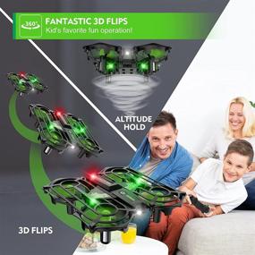 img 2 attached to NEHEME NH320 Plus Mini Drones for Kids - RC Small Quadcopter Drone with Auto Hovering, 3D Flip, Speed Adjustment, 2 Batteries - Indoor Helicopters Flying Toys for Boys and Girls - Green