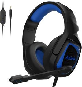 img 4 attached to MH602 Blue Gaming Headset with Noise Cancelling Mic - Compatible with Xbox One, PC, PS4
