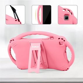 img 2 attached to 👧 Premium Silicone Shockproof Light Weight Protective Handle Stand Case for Samsung Galaxy Tab A 8.0 2019 SM-T290/295 - Kids Case (Pink-2019)