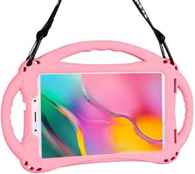 img 4 attached to 👧 Premium Silicone Shockproof Light Weight Protective Handle Stand Case for Samsung Galaxy Tab A 8.0 2019 SM-T290/295 - Kids Case (Pink-2019)