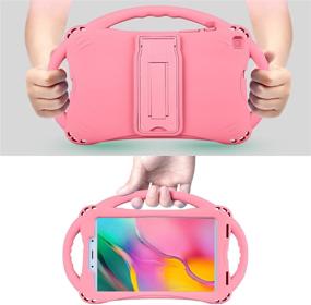 img 1 attached to 👧 Premium Silicone Shockproof Light Weight Protective Handle Stand Case for Samsung Galaxy Tab A 8.0 2019 SM-T290/295 - Kids Case (Pink-2019)