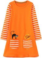 👗 charming striped long sleeve dresses for toddler girls by haydendear logo