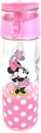 🐭 disney minnie mouse water bottle - pink polka dot - 18 ounce - perfect for runners logo