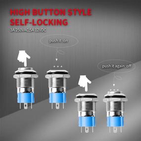 img 1 attached to DaierTek Waterproof Latching Pushbutton Self Locking
