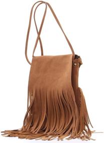 img 3 attached to 👜 Fringe Tassel Crossbody Bag - Women's Handbag Faux Leather Hobo Shoulder Bag Fringe Tote Purse Messenger Bag