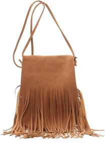 img 4 attached to 👜 Fringe Tassel Crossbody Bag - Women's Handbag Faux Leather Hobo Shoulder Bag Fringe Tote Purse Messenger Bag