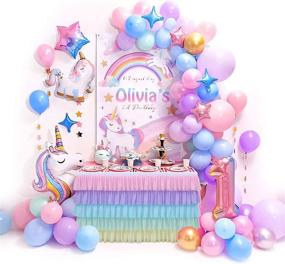 img 2 attached to 🌈 GewoneLife Rainbow Tulle Table Skirt: Vibrant Tutu Decor for Baby Shower, Birthday Party, and More!