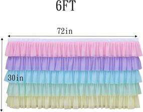 img 1 attached to 🌈 GewoneLife Rainbow Tulle Table Skirt: Vibrant Tutu Decor for Baby Shower, Birthday Party, and More!