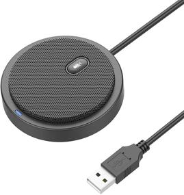 img 4 attached to 🎙️ Upgraded USB Conference Microphone 2021 - 360° Omnidirectional Condenser Mic with Mute Key, Ideal for Video Conference, Gaming, Chatting, Skype, Plug & Play - Windows and macOS Compatible - Perfect Gift