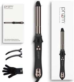 img 4 attached to 🌀 Prizm Nano Titanium Auto Spin Curling Iron: 1 Inch Wavy Professional Rotating Curler with Adjustable Temps 250°F to 450°F, Anti-Scald & Dual Voltage